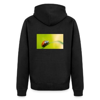 ladybug - Unisex Premium Organic Zip Hoodie - black - Back - Nico (187cm)