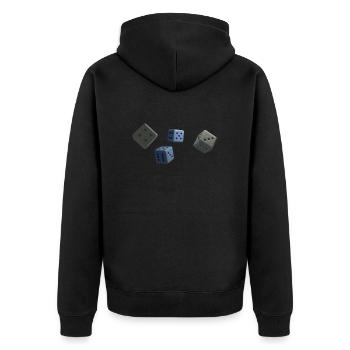 Würfel - Unisex Premium Bio Zip Hoodie - Schwarz - Hinten - Nico (187cm)