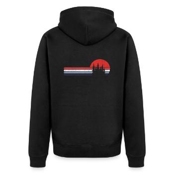 Forest Retro Vintage natural - Unisex Premium Organic Zip Hoodie - black - Back - Nico (187cm)