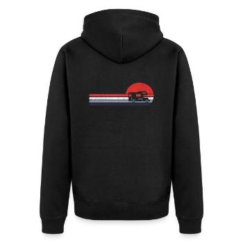 Caravane Camping-car Rétro Vintage - Veste à capuche bio Premium Unisexe - noir - Dos - Nico (187cm)