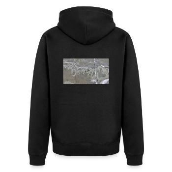 Dünen - Sankt Peter Ording - Unisex Premium Bio Zip Hoodie - Schwarz - Hinten - Nico (187cm)