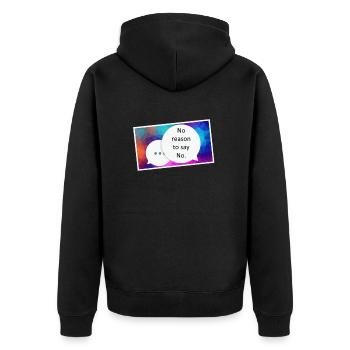 No reason to say no - Unisex Premium Bio Zip Hoodie - Schwarz - Hinten - Nico (187cm)