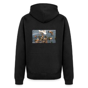 Canard en famille - Veste à capuche bio Premium Unisexe - noir - Dos - Nico (187cm)