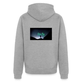 Dream big - Unisex Premium Organic Zip Hoodie - heather grey - Back - Nico (187cm)