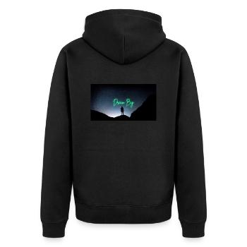 Dream big - Unisex Premium Bio Zip Hoodie - Schwarz - Hinten - Nico (187cm)