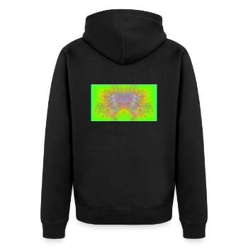 Mandelbrot-Adler - Unisex Premium Bio Zip Hoodie - Schwarz - Hinten - Nico (187cm)