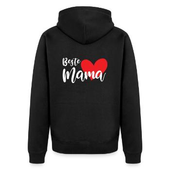 Lustiger Spruch Witzig Humor Geschenkidee - Unisex Premium Bio Zip Hoodie - Schwarz - Hinten - Nico (187cm)