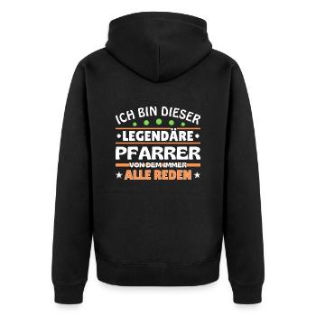 I'm this legendary pastor - Unisex Premium Organic Zip Hoodie - black - Back - Nico (187cm)