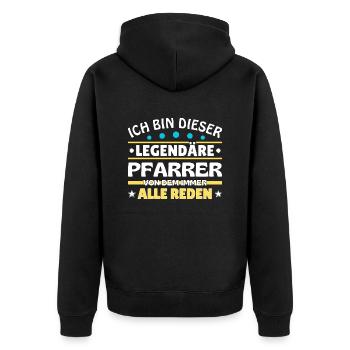 I'm this legendary pastor - Unisex Premium Organic Zip Hoodie - black - Back - Nico (187cm)