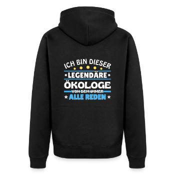 I'm this legendary lecturer - Unisex Premium Organic Zip Hoodie - black - Back - Nico (187cm)