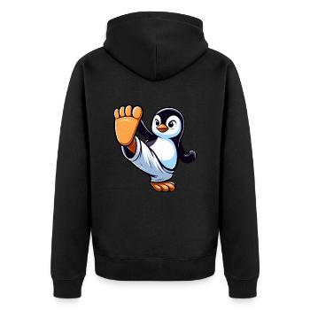 Cool pingouin dessin animé Karaté Sportif - Veste à capuche bio Premium Unisexe - noir - Dos - Nico (187cm)