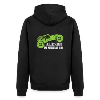 Geiler Scheiß Im Maßstab 1:10 Modellbau RC Car - Unisex Premium Bio Zip Hoodie - Schwarz - Hinten - Nico (187cm)