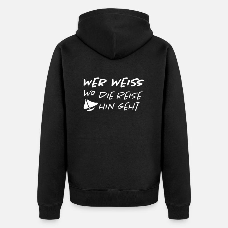 segeln Sprüche - Unisex Premium Bio Zip Hoodie - Schwarz