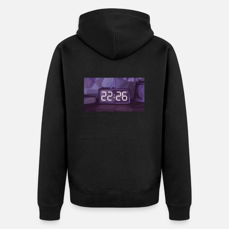 Pixel Art Time – 22:26 - Veste à capuche bio Premium Unisexe - noir