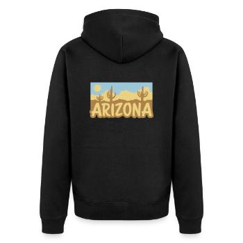 Arizona USA Paysage désertique - Veste à capuche bio Premium Unisexe - noir - Dos - Nico (187cm)