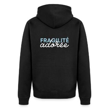 Fragilité adorée - hypersensible - Veste à capuche bio Premium Unisexe - noir - Dos - Nico (187cm)