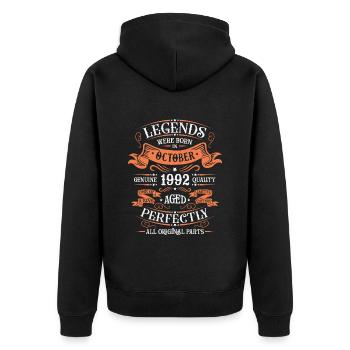 Les Légendes Sont Nées En Octobre 1992 Cadeau - Veste à capuche bio Premium Unisexe - noir - Dos - Nico (187cm)