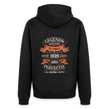 Les Légendes Sont Nées En Décembre 1928 Cadeau - Veste à capuche bio Premium Unisexe - noir - Dos - Nico (187cm)