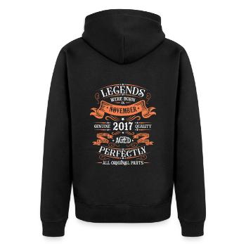 Les Légendes Sont Nées En Novembre 2017 Cadeau - Veste à capuche bio Premium Unisexe - noir - Dos - Nico (187cm)
