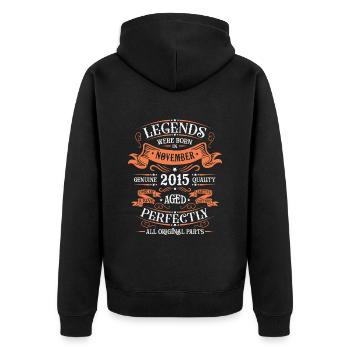 Les Légendes Sont Nées En Novembre 2015 Cadeau - Veste à capuche bio Premium Unisexe - noir - Dos - Nico (187cm)