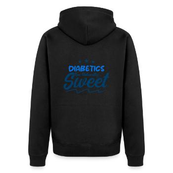 Diabetics are naturally sweet - Unisex Premium Organic Zip Hoodie - black - Back - Nico (187cm)