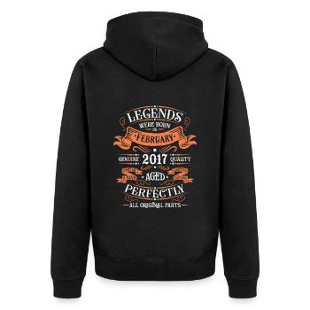 Les Légendes Sont Nées En Février 2017 Cadeau - Veste à capuche bio Premium Unisexe - noir - Dos - Nico (187cm)