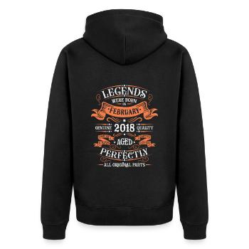 Les Légendes Sont Nées En Février 2018 Cadeau - Veste à capuche bio Premium Unisexe - noir - Dos - Nico (187cm)