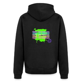 Trust the Process - Unisex Premium Bio Zip Hoodie - Schwarz - Hinten - Nico (187cm)