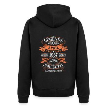 Les Légendes Sont Nées En Avril 1937 Cadeau - Veste à capuche bio Premium Unisexe - noir - Dos - Nico (187cm)