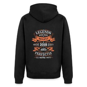 Août 2018 anniversaire 2018 légendes Août - Veste à capuche bio Premium Unisexe - noir - Dos - Nico (187cm)