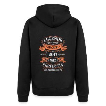 August 2017 anniversary 2017 legends August - Unisex Premium Organic Zip Hoodie - black - Back - Nico (187cm)