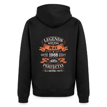 Jahre der Exzellenz Mai 1968 Geschenk - Unisex Premium Bio Zip Hoodie - Schwarz - Hinten - Nico (187cm)