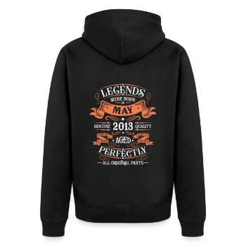 May 2013 Anniversary May 2013 May - Unisex Premium Organic Zip Hoodie - black - Back - Nico (187cm)
