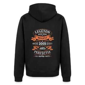 August 2001 - Birthday in August - Unisex Premium Organic Zip Hoodie - black - Back - Nico (187cm)