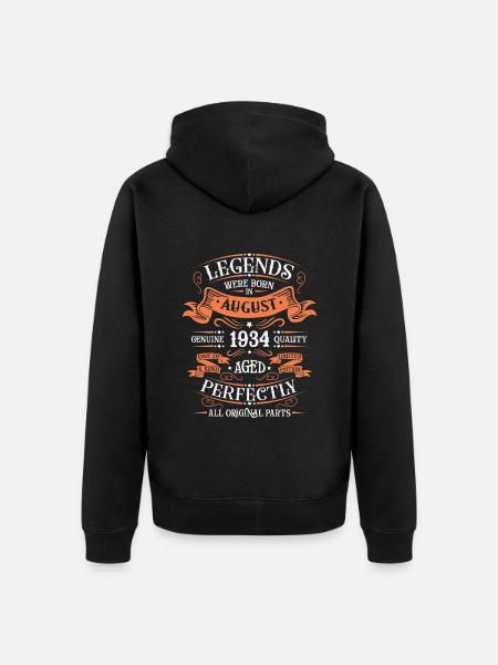 August 1934 Birthday Man - Unisex Premium Organic Zip Hoodie - black