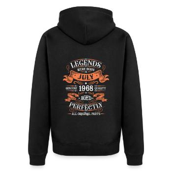 July 1968 Birthday - Unisex Premium Organic Zip Hoodie - black - Back - Nico (187cm)