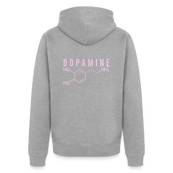 Molécule de dopamine - Veste à capuche bio Premium Unisexe - gris chiné - Dos - Nico (187cm)