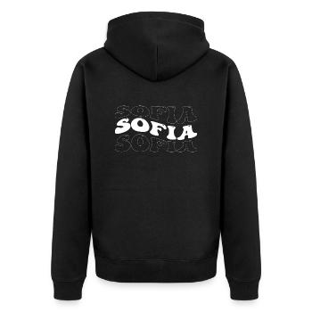 Funny Sofia Groovy 4 Men Women Cool Sofia Tie Dye - Unisex Premium Organic Zip Hoodie - black - Back - Nico (187cm)
