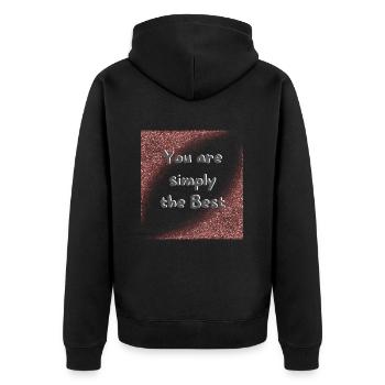 You are simply the best - Unisex Premium Organic Zip Hoodie - black - Back - Nico (187cm)