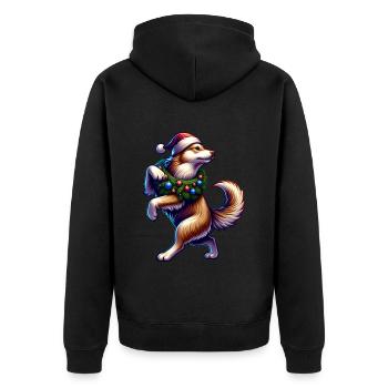 Promenades amusantes de chiens de Noël - Veste à capuche bio Premium Unisexe - noir - Dos - Nico (187cm)