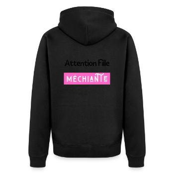 attention fille méchiante - Veste à capuche bio Premium Unisexe - noir - Dos - Nico (187cm)