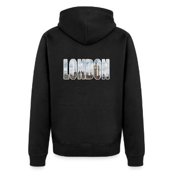Londres - Veste à capuche bio Premium Unisexe - noir - Dos - Nico (187cm)