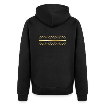 Rune Symbol Geschenk Ornament ethnisch Spirit Art - Unisex Premium Bio Zip Hoodie - Schwarz - Hinten - Nico (187cm)