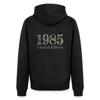 1985 - Veste à capuche bio Premium Unisexe - noir - Dos - Nico (187cm)