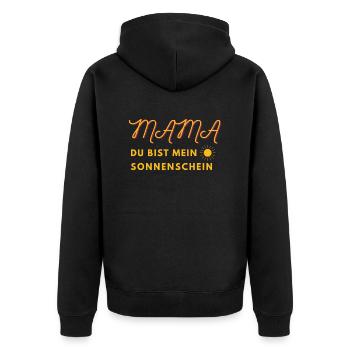 Mama Mutter Omi du bist mein Sonnenschein - Unisex Premium Bio Zip Hoodie - Schwarz - Hinten - Nico (187cm)