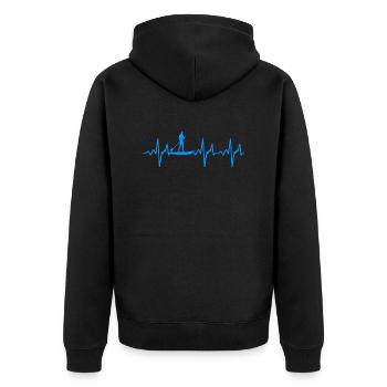 Stand Up Paddling Heartbeat SUP Cadeau - Veste à capuche bio Premium Unisexe - noir - Dos - Nico (187cm)
