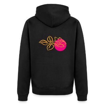 Flower Blume Pflanze - Unisex Premium Bio Zip Hoodie - Schwarz - Hinten - Nico (187cm)