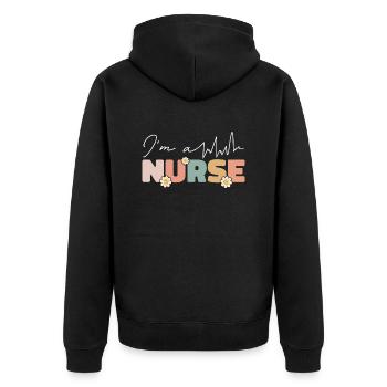 I am a nurse gift nurse - Unisex Premium Organic Zip Hoodie - black - Back - Nico (187cm)
