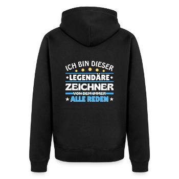 Je suis ce professeur légendaire - Veste à capuche bio Premium Unisexe - noir - Dos - Nico (187cm)