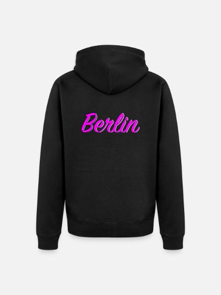 Berlin - Unisex Premium Organic Zip Hoodie - black